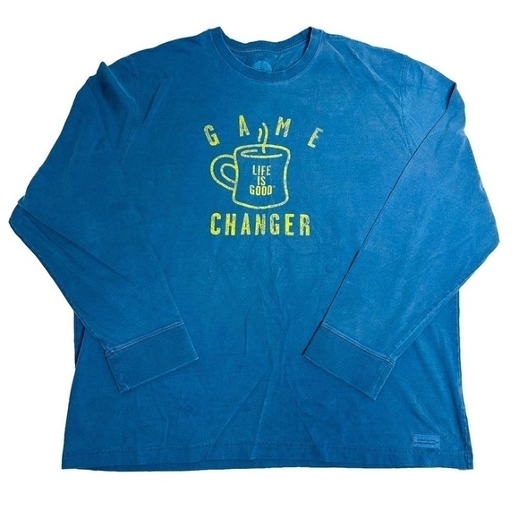 Life Is Good Game Changer Long Sleeve Blue T-Shirt Men’s Size XL - Picture 1 of 7